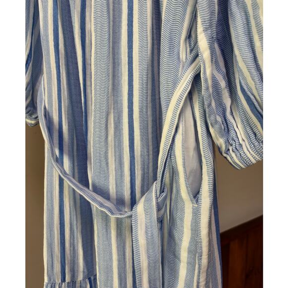 NWT Womens Tommy Bahama Island Gauze Blue White Stripe‎ Flowy Dress Size Medium - Picture 6 of 14